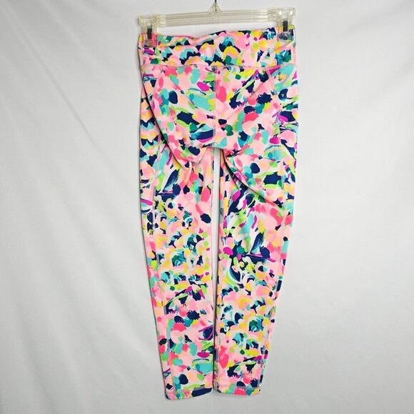 LILLY PULITZER Leggings PINA COLADA CLUB PINK BLUE size XS 2 Luxletic Weekender - Picture 5 of 5